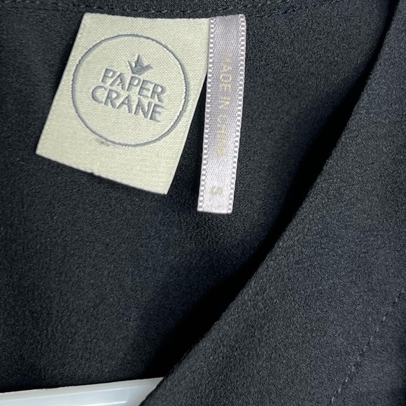 Paper Crane top. Zip detail in back. Size small. High low style. Black. - Picture 3 of 4